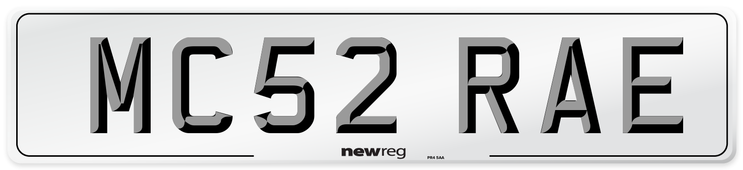 MC52 RAE Number Plate from New Reg